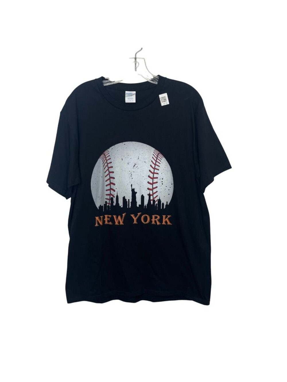 Port & Company New York Baseball Skyline Tshirt Mens Large Black New